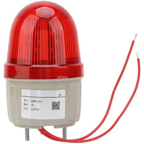LED-Blitz-Signalleuchte, 220 V AC/3 W, LED-Blinklicht für Scheinwerfer, Alarm-Warnleuchte, mit Bolzen befestigt, Durchmesser 75 mm (1/5)