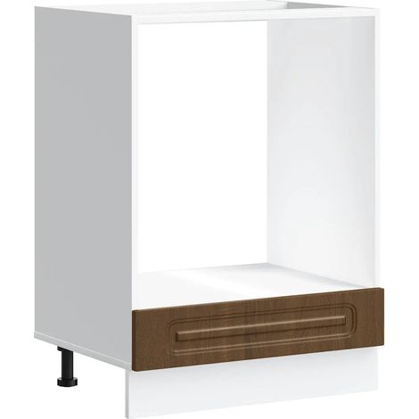Armadio per forno classico 60 x 46 x 81,5 cm ampio spazio di archiviazione piedi regolabili moderno in legno ingegnerizzato rovere marrone 020049947