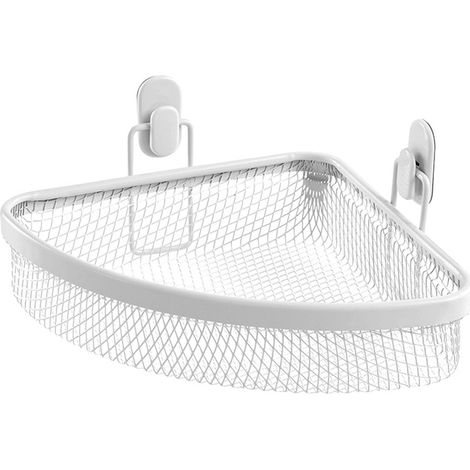 Mensola bagno angolare bianco in acciaio con 1 ripiano – Taki (1/3)