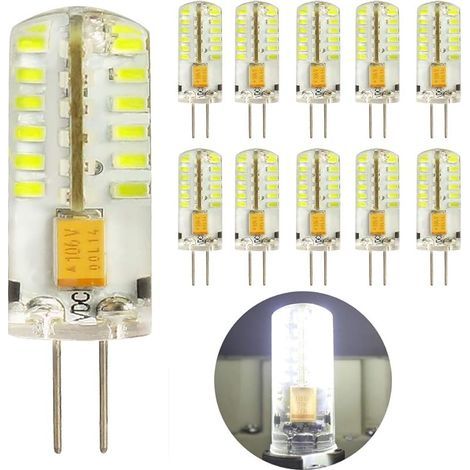 10 pack Ampoule Led G4 4W AC DC 12V Blanc Froid 6000K Lampe Spotlight Super Power Eclairage 250 Lumen Equivalente Halogene 30W (1/5)