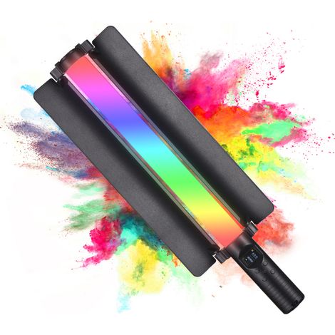 Tubo de luz LED RGB, regulable de 3000K a 6000K, 135 LED, batería integrada (con reflector desmontable).