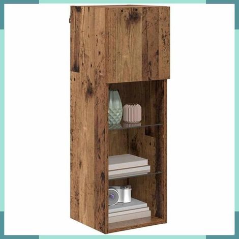 882948 Meuble TV mural Bois ancien 30,5 x 30 x 90 cm Bois d'ingénierie (1/5)