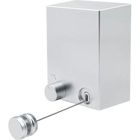 Corde à linge rétractable, corde à linge rétractable réglable, corde à linge invisible murale, 4,2 mètres, argent (1/4)