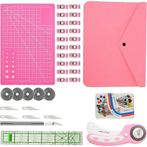 Kits de découpe de tissu, ensemble de coupe rotative, règle de patchwork de 45 mm, tapis de découpe, sculpture (1/3)