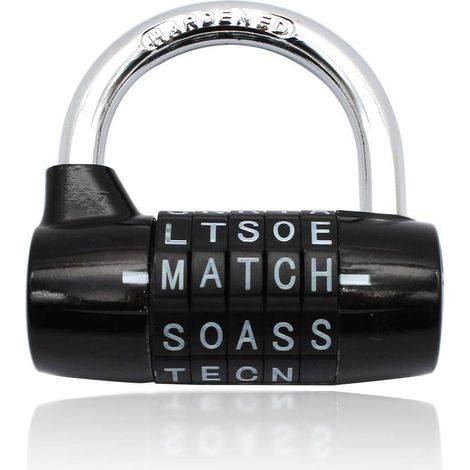 Cadenas à Combinaison, Cadenas à Code Cadenas à Combinaison Étanche et Antirouille Serrure pour Familles, Ecoles,Entreprises,Casiers et Autres Lieux (Cadenas 5 lettres) (1/5)
