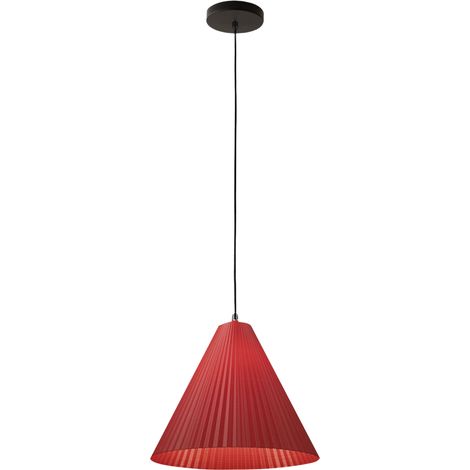 Suspension Conique Bordeaux, Structure En Métal Et Plastique Végétal, Douille E27, Ip20, Diamètre 316 Mm. Luminaire Au Design Moderne Et Élégant. (1/3)