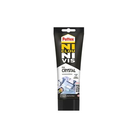 PATTEX Ni Clou Ni Vis Fix Crystal, Colle super puissante à base de polymère de synthèse pour intérieur & extérieur - Tube de 208 gr