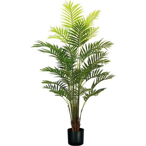Pianta Palma Areca In Polietilene Con 33 Foglie E Vaso Con Muschio 160cm