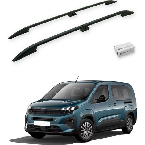 TURTLE kompatibel mit Peugeot Rifter 2019-2025 / Kurze Version Dachreling Crown Schwarz (1/5)