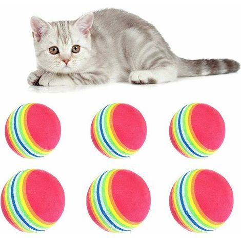 Cat Balls Toy Foam Toy Ball Cat Foam Colorful Bouncing Balls Toy Eva Supplies for Dogs, Puppies, Kittens, Interactive Game/Training, Stimulating Hunting Instinct (6 Pieces) (1/5)