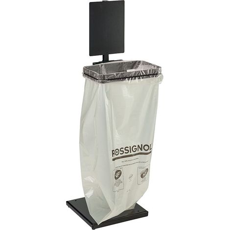Support sac sans couvercle Rollec sur socle - 110l - gris manganèse (1/2)