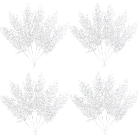Lot de 24 tiges de pin artificielles à paillettes pour sapin de Noël, fête, vase, mariage, travaux manuels, couronne (1/5)