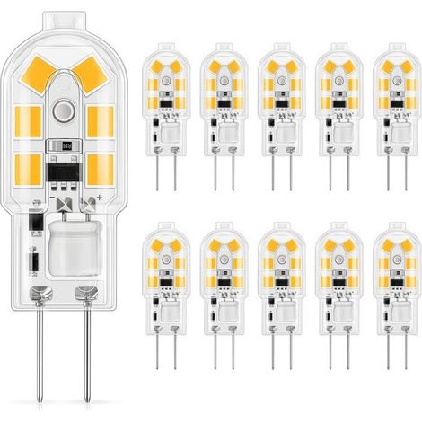 Paquet de 10 lampes LED G4 1,5W, 160lm, lampe de plafond AC/DC 12V, alimentation, Varmvit 3000K, intensité intégrée, éclairage (1/4)
