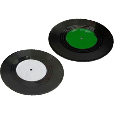 Stück originale Retro-Schallplattenuntersetzer aus Vinyl für Getränke in Bars und Cafés (1/5)