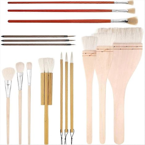 16 Glasurpinsel für Keramik in verschiedenen Formen, geeignet für Acryl, Aquarell, Öl und mehr, für Anfänger. (1/5)