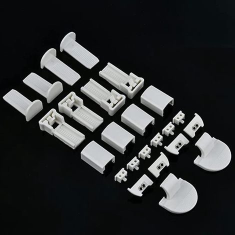 Accessoires pour stores plissés de 20 mm, ensemble de 24 pièces, support de fixation et d'installation facile, accessoires pour rideaux.