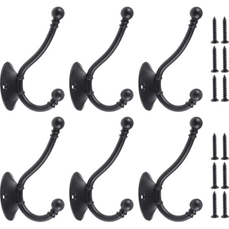 Lot de 6 crochets de rangement pour porte-manteau rétro (noir) (1/4)