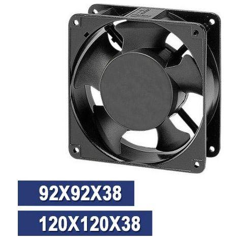 VENTOLA ASSIALE AXIALFAN STUFA PELLET RAFFREDDAMENTO CON TELAIO ALLUMINIO 04080V 92x92x38 (04080) (1/4)
