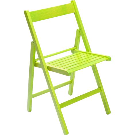 Marvin Sedia in Legno Pieghevole Birreria Colorata Interno o Esterno Salvaspazio Richiudibile da Campeggio Giardino Cucina Legno Massello Di Faggio Verde - 1 Sedia