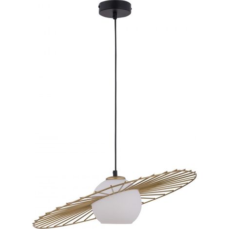Lampada a sospensione Sol nero oro vetro E27 Sigma (1/2)