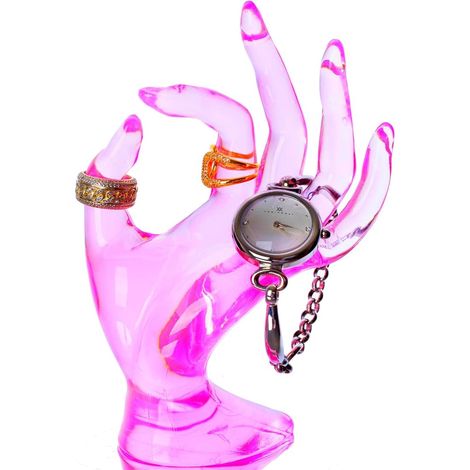 Porte-bagues, décoration de chambre rose, présentoir à bijoux en résine rose) (1/5)