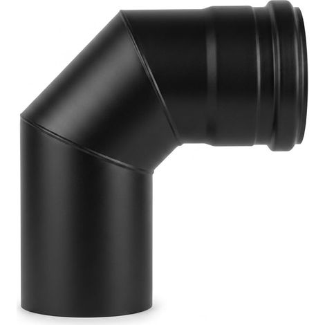 MAKA Curva 90 Gradi Canna Fumaria Pellet Nero Ø 80 mm (1/5)