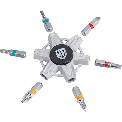 „6-in-1“-Werkzeug aus Zink mit Spitzen aus Chrom-Vanadium-Stahl (1/5)