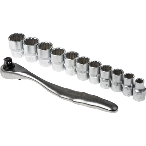 Jeu de douilles RS PRO 3/8 pouce Carré 12 pièces ( Prix pour 1 Jeu ) (1/3)