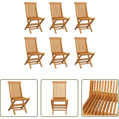 Teakholz -  Klappbare Gartenstühle 6 Stk. Massivholz Teak (1/5)