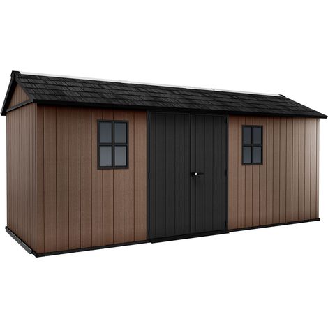 Casetta Box da Giardino 230x539x246 cm Newton Plus 7517/1775 Doppia Opzione Montaggio in Resina Evotech+ Marrone (1/5)