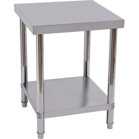 Table en acier inoxydable Gastro Table de cuisine en acier inoxydable Table de travail sur rebord Cuisine (1/5)