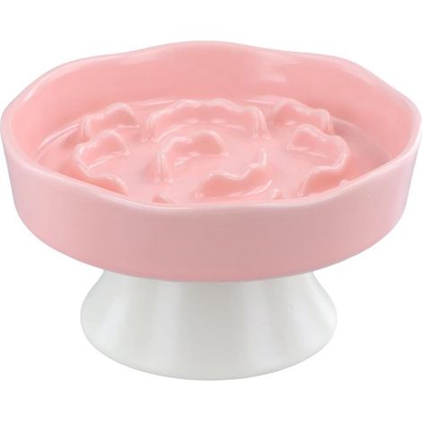 Ciotola in ceramica per gatti, a lenta deglutizione, con protezione anti-soffocamento, base antiscivolo e design ergonomico, adatta sia per cibo secco che umido. (1/5)