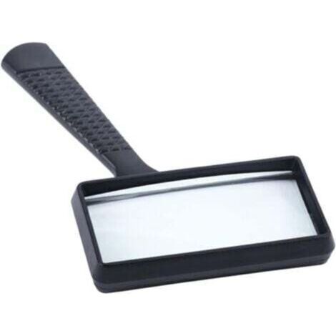 Loupe Lecture Rectangulaire à Main 5X Poignée Plastique 100x50mm Loupe Navigation Livres Documents Journaux Brochures Petites Polices Identification Bijoux (1/4)
