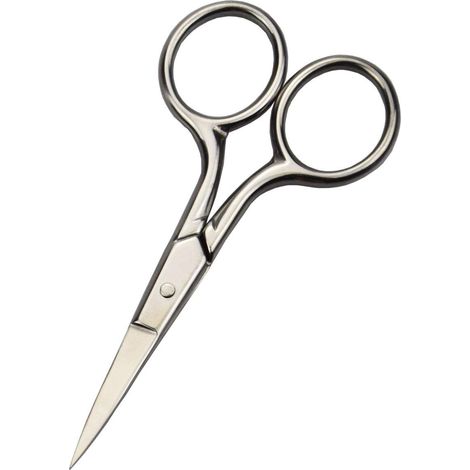 Ciseaux De Toilette - Acier Inoxydable - Pointe Droite Fine - Pour Épilation Visage Oreilles Sourcils - 1 Pièce