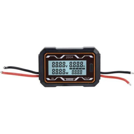 Wattmètre CC à grand écran rétroéclairé, testeur de puissance multifonctionnel pour systèmes d\\'énergie solaire 0 à 60 V 200 A (1/5)