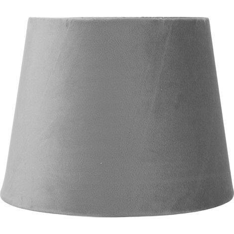 Abat-jour en tissu E27 E14, abat-jour de remplacement conique en velours pour lampe décorative, pour Table de chevet, sol, gris clair (1/5)