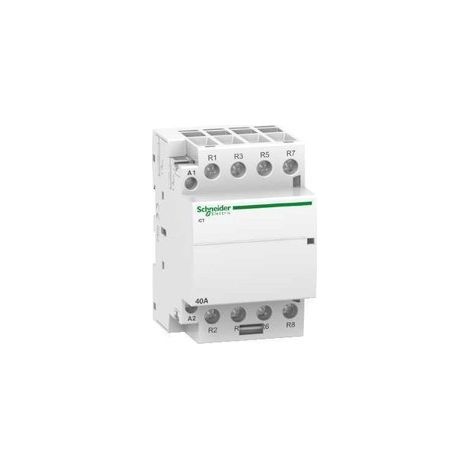 Contactor ICT 40A 4P 230/240V CA, montaje en carril DIN, IP20, 85x54x60mm