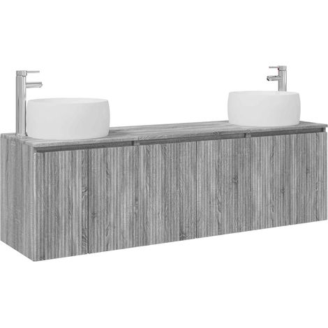 Bathroom Cabinet Set 3 pcs Grey Sonoma 49.5 x 44.5 x 66 cm vidaXL (1/5)