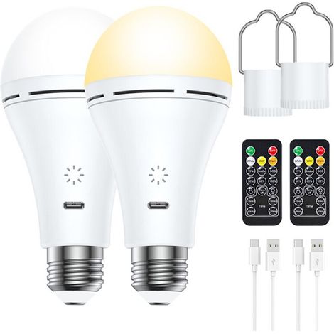 Geeignet für 2er-Packs USB-LED-Lampen, 3 Farben, intelligentes Dimmen, E27-Lampensockel, 9 W, Farbtemperatur 3000 K - 6000 K, geeignet für Wohn- und Schlafzimmer.