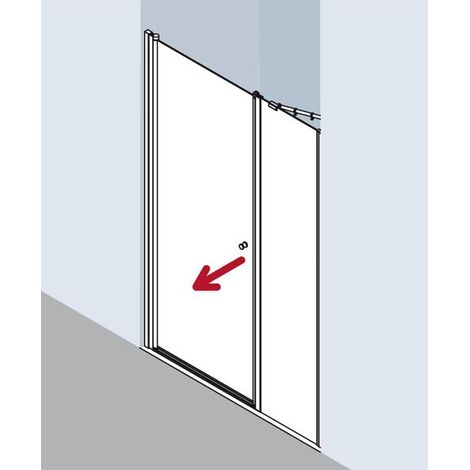 Kermi Porte battante Ibiza 2000 SOL 1700x 1850 BV: 1665-1700 WEI verre trempé transparent Clean (1/5)