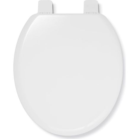 Abberton Abberton Lunette WC en bois - Stick 'N' Lock, charnières faciles à installer, bois moulé traité antibactérien, charnières réglables et très résistant (bois blanc) (1/5)