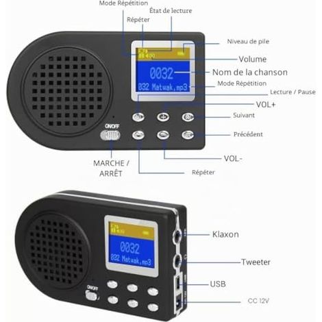 Appelant D'oiseau de Chasse,Appelant Électronique de Son D'oiseau,Lecteur MP3 Intégré,110 Types de Chants d'oiseaux 10W Haut-Parleur 120DB pour Chasse Camping (1/5)