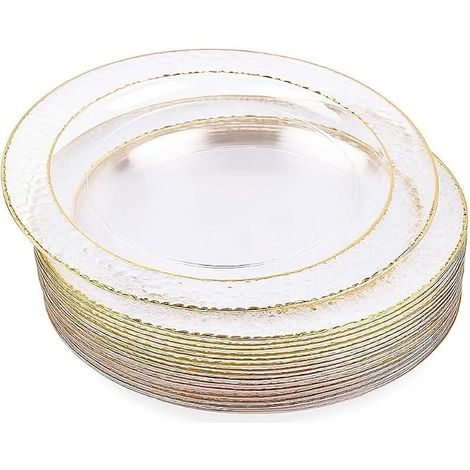 Clear Plastic Dessert Plates (19cm) - Small Solid Rigid Reusable Plates for Weddings, Birthdays, Christmas Parties (1/4)
