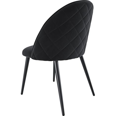 Set di 4 Sedie Imbottite Da Pranzo Ufficio In Velluto Sedia Con Gambe In Metallo Con Schienale Seduta Comoda Per Soggiorno Salotto Camera Design Goodsprings 43 x 47.5 x 80 Cm (Verde) - Colore: Nero
