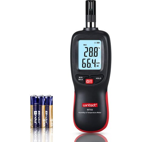 Testeur Humidité,Thermo hygromètre Thermomètre Numérique Hygromètres Air Température et Humidité Mètres Humidimètre avec Ecran LCD Rétroéclairé (1/5)