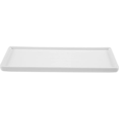Rectangulaire céramique plateau assiette blanc Porcelain assiette Mouthwash plateau (1/5)