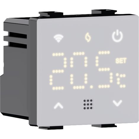 ETTROIT Thermostat programmable intégré 230V écran tactile compatible support Plana (2 modules) - EV4102