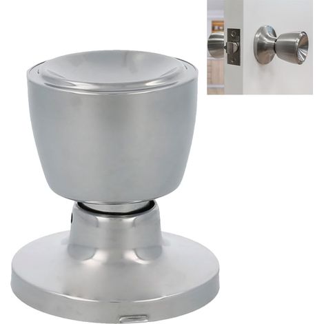 Jeu de boutons de passage avec poignée de chaque côté - idéal pour portes de passe intérieures - laiton - argent - type coupé - serrure d'entrée 60/70 mm (1/5)