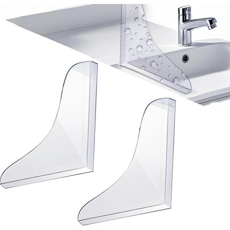 Set mit 2 selbstklebenden, transparenten Spritzschutzfolien aus Acryl für Badewanne, Küche und Spüle, 21 x 18 cm (1/5)