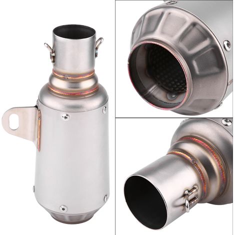 Embout de pot d'échappement universel pour moto, tube en acier inoxydable finition titane (1/5)